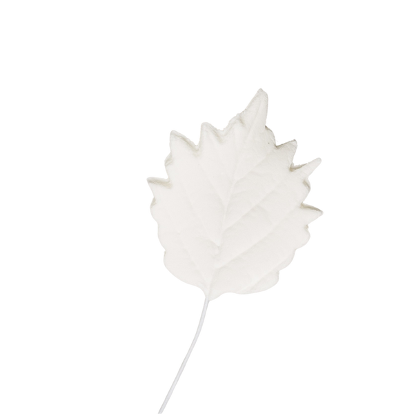 1.5" Sunflower Leaves - Medium - White w/ Wire