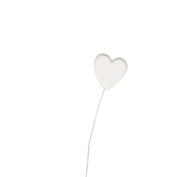 3/4" Hearts on Wire - Small - White