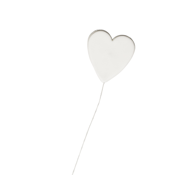 1.5" Hearts on Wire - Large - White
