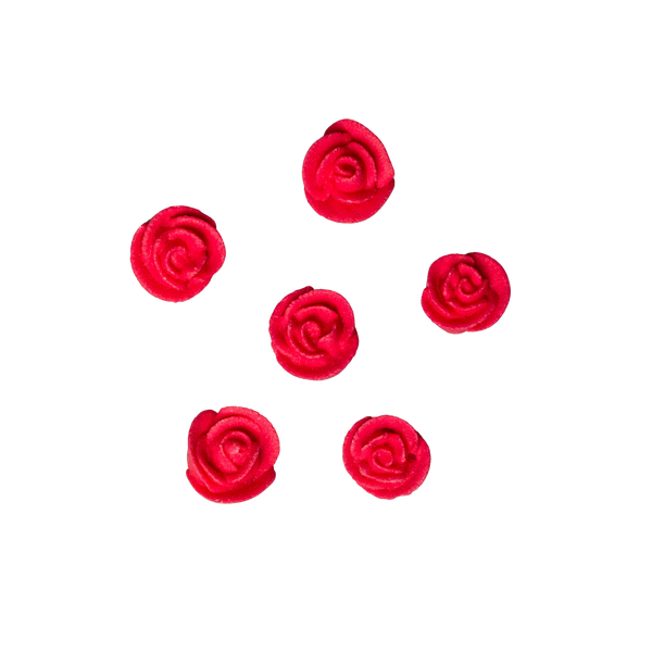 1/2" Mini Classic Royal Icing Rose - Red