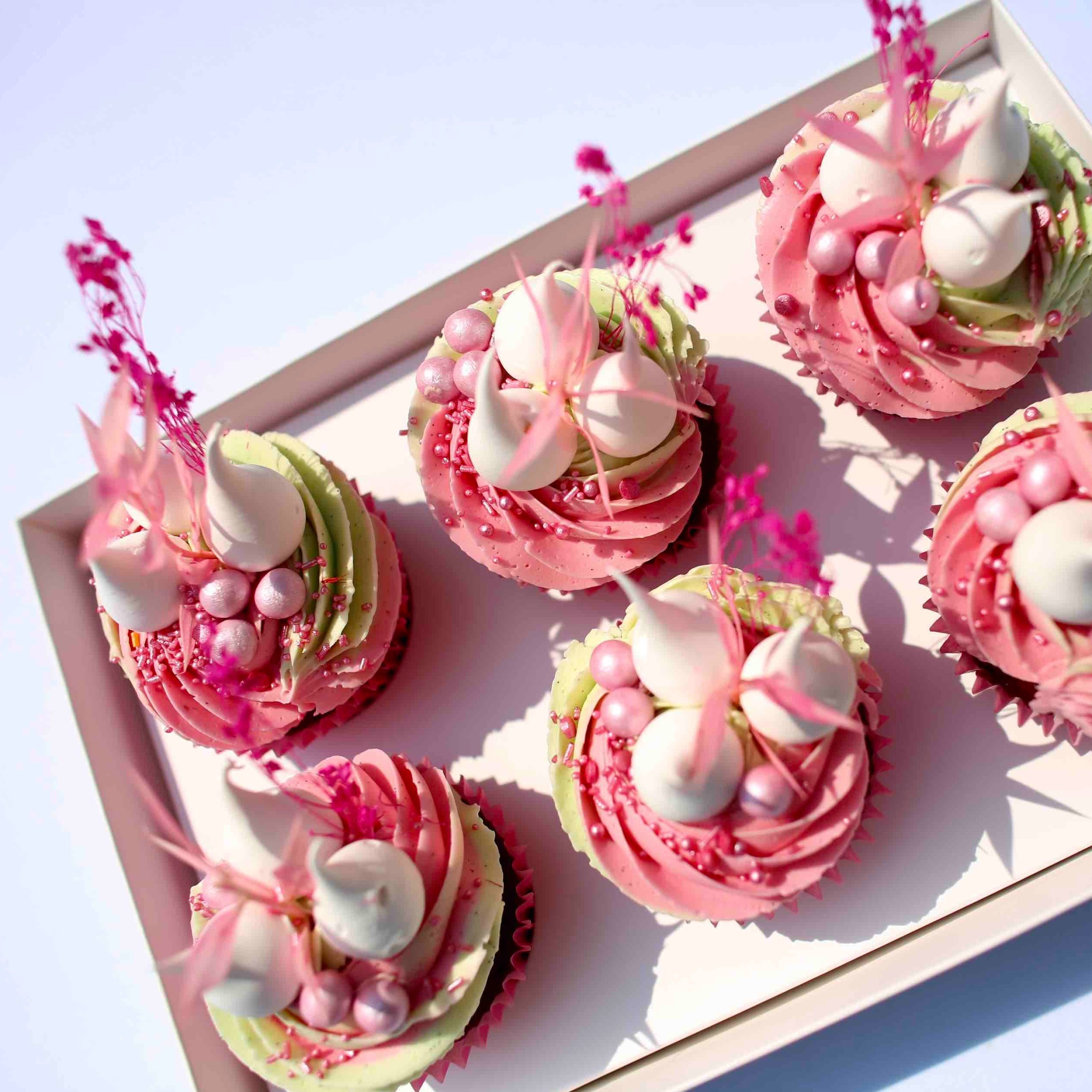 OLBAA Deep Cupcake Box holds 6 Wholesale Sugar Flowers