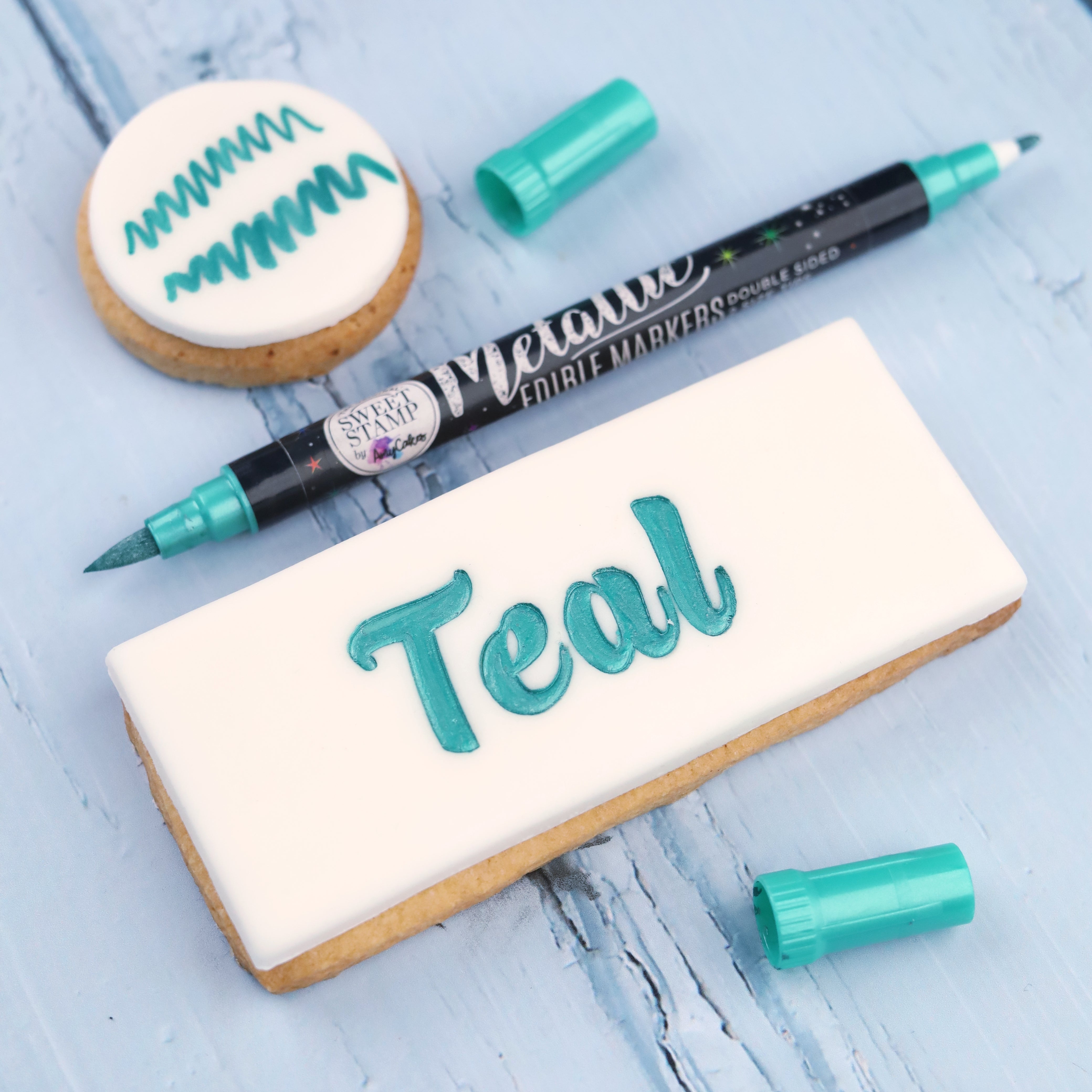Sweet Stamp Metallic Edible Ink Marker Teal Wholesale Sugar Flowers sweet-stamp-metallic-edible-ink-marker-teal-wholesale-sugar-flowers