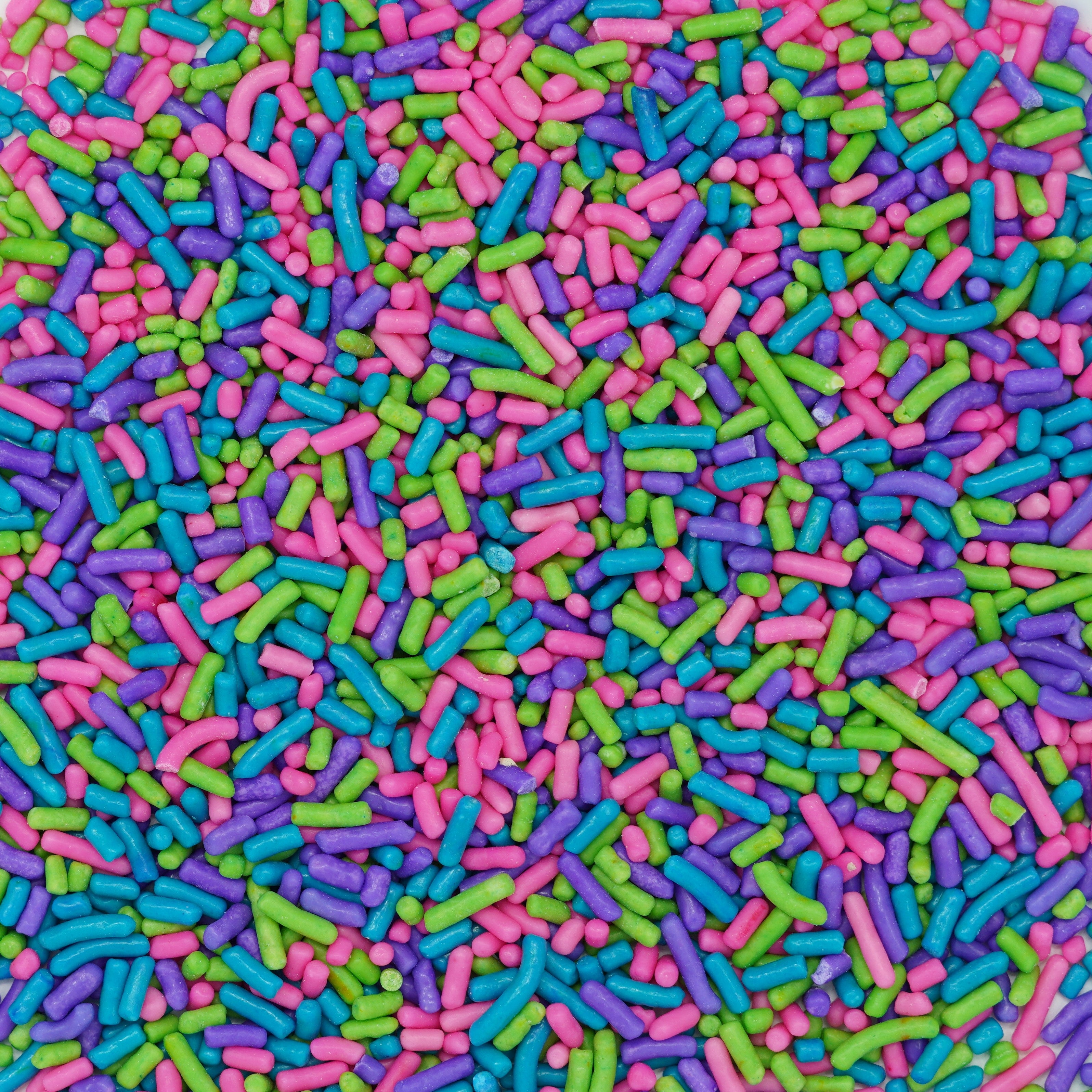 Pink-Purple-Teal-Lime Green Sprinkles (Jimmies) – Wholesale