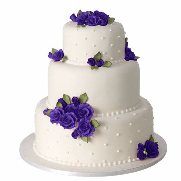 purple rose wedding cakes