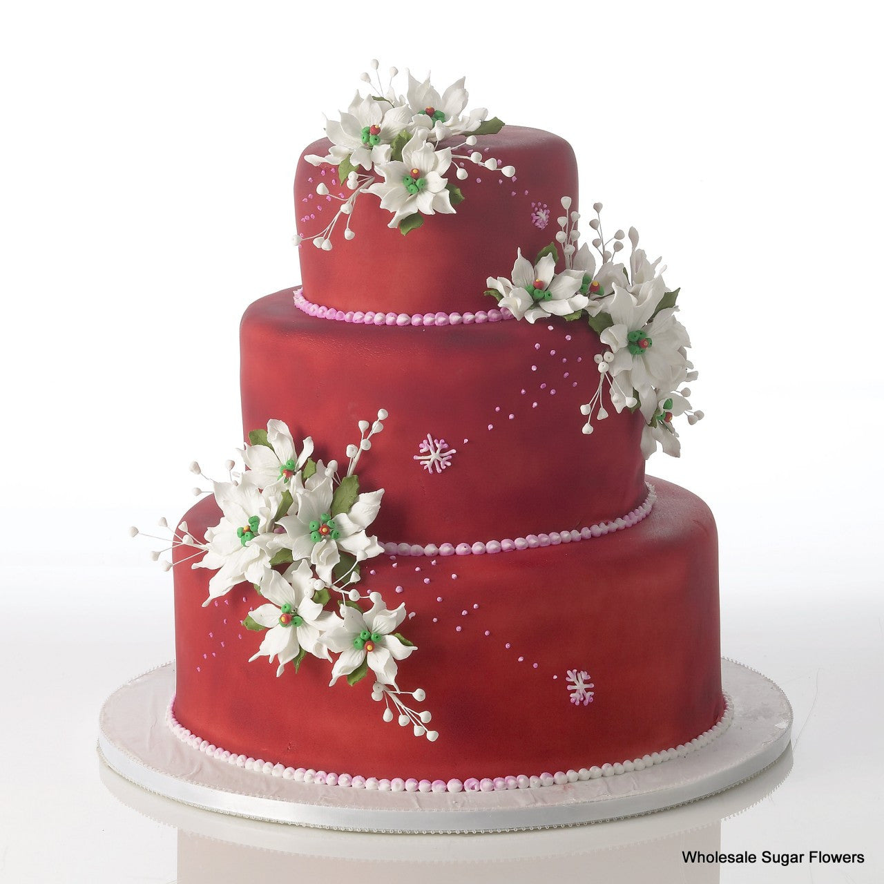 Edible Glitter Cake with Sugar Flowers