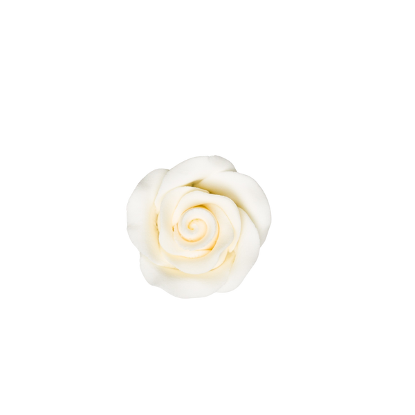 1-1/8" Rose w/ Calyx - Petite - Ivory