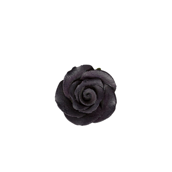 1.25" Rose w/ Calyx - Small - Black