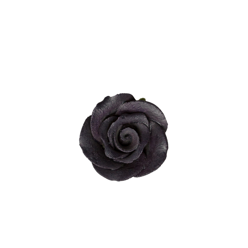 1.25" Rose w/ Calyx - Small - Black