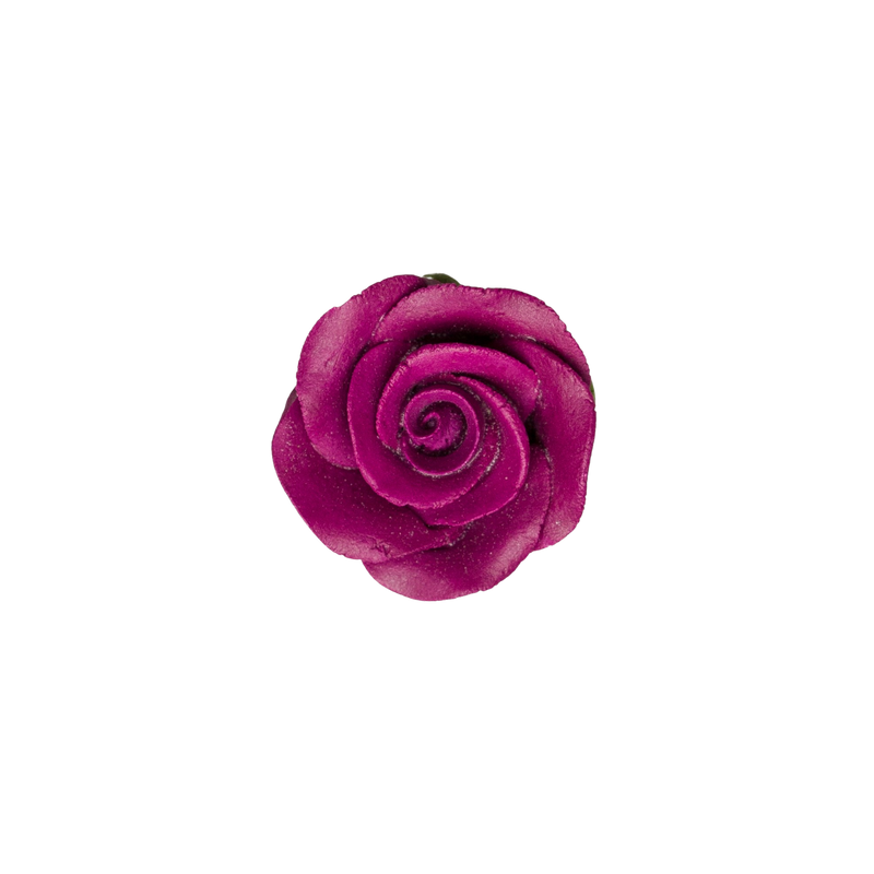 1.25" Rose w/ Calyx - Small - Burgundy
