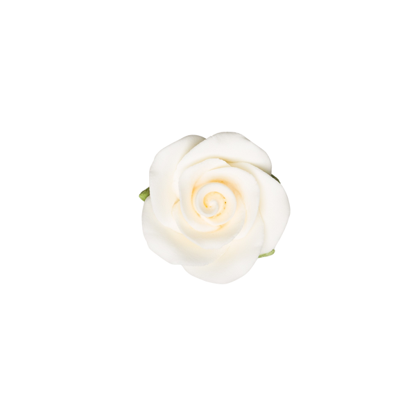 1.25" Rose w/ Calyx - Small - Ivory