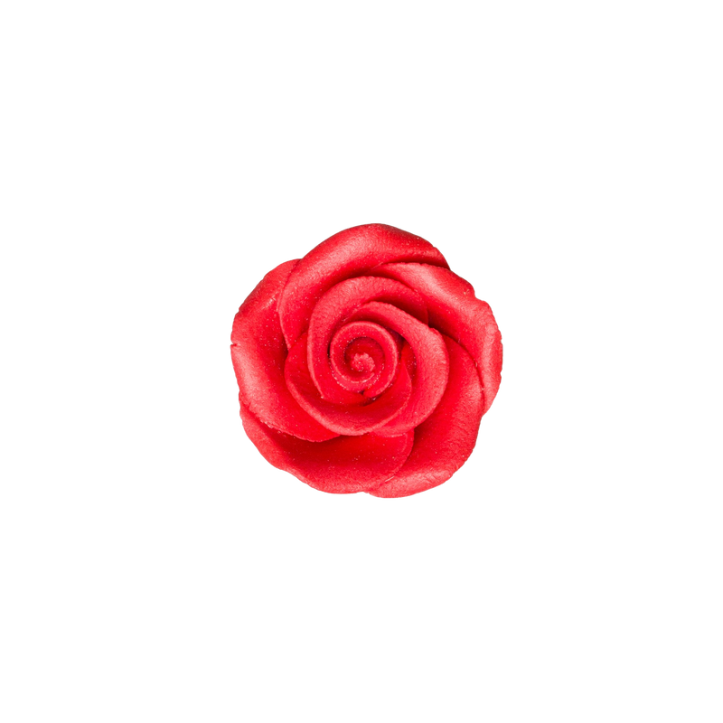 1.25" Rose w/ Calyx - Small - Red