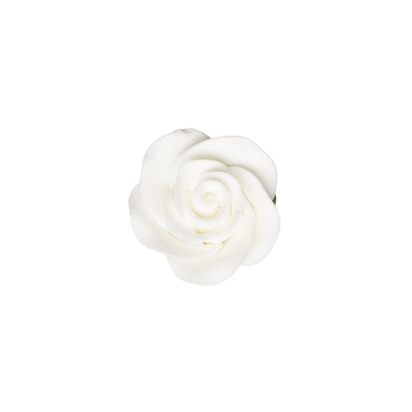 1.25" Rose w/ Calyx - Small - White