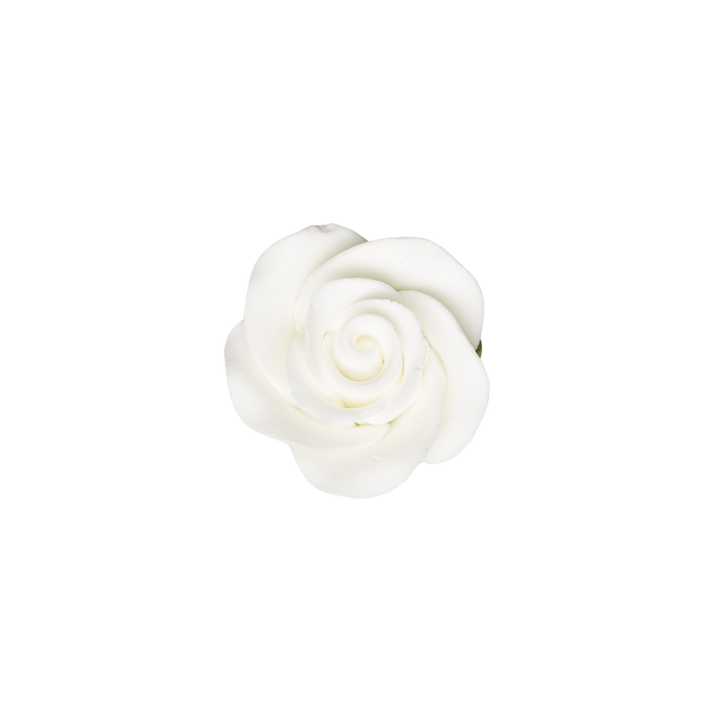 Rosa de 1.25" con cáliz - Pequeña - Blanca