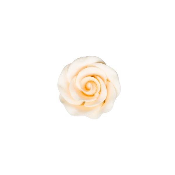 1.25" Rose w/ Calyx - Small - Cream