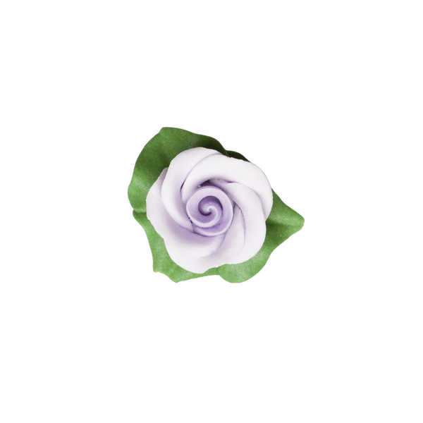 1" Rose w/ Icing Leaves -  Lavender
