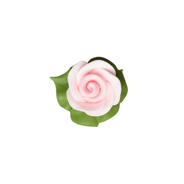 1" Rose w/ Icing Leaves -  Pink