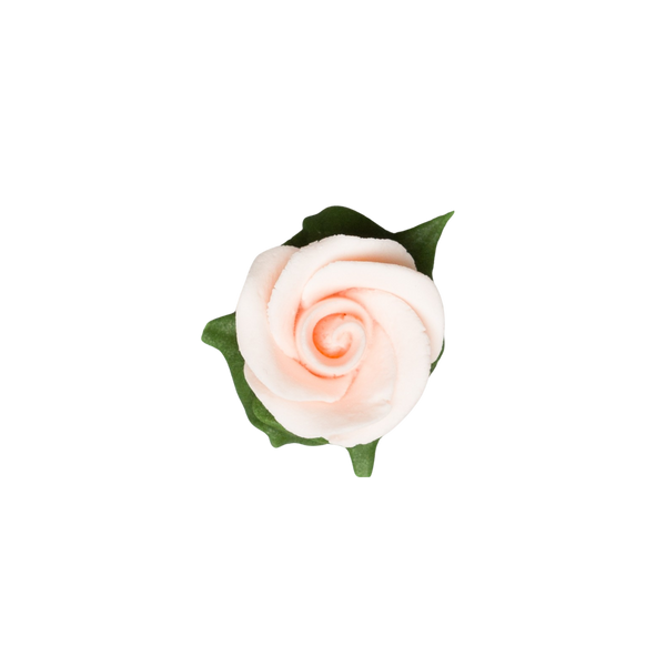 Rosa de 1" con hojas de glaseado - Melocotón