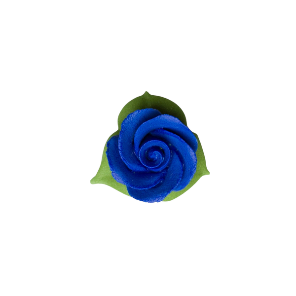 Rosa de 1" con hojas de glaseado - Azul real