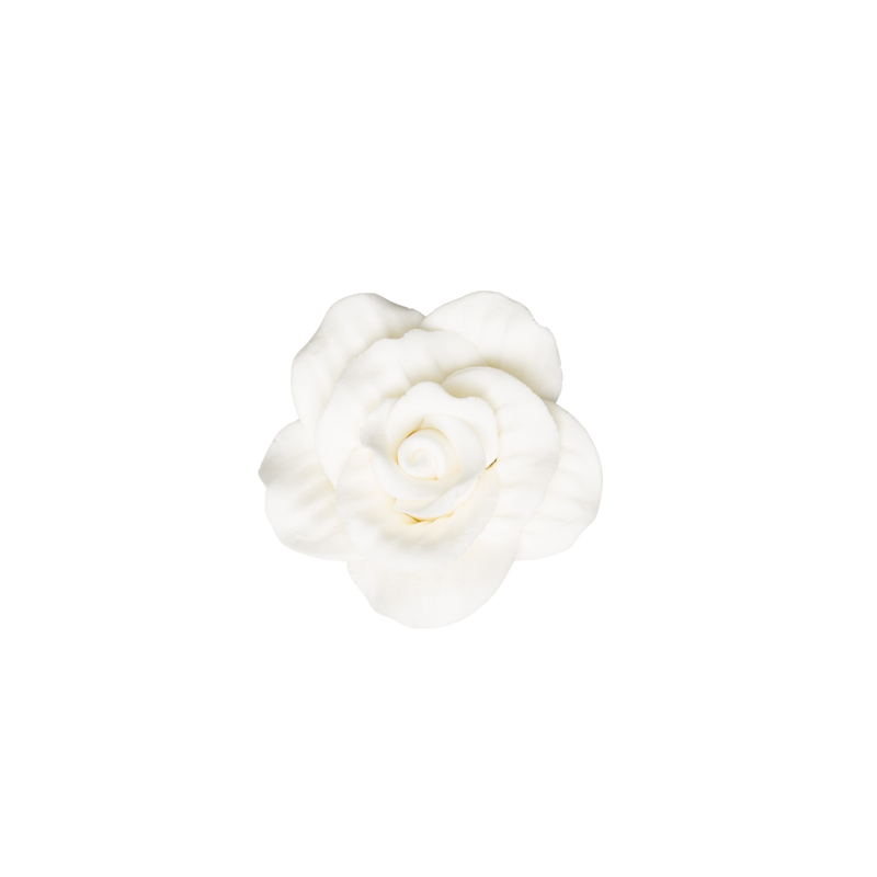2" Ornate Rose - White - Small