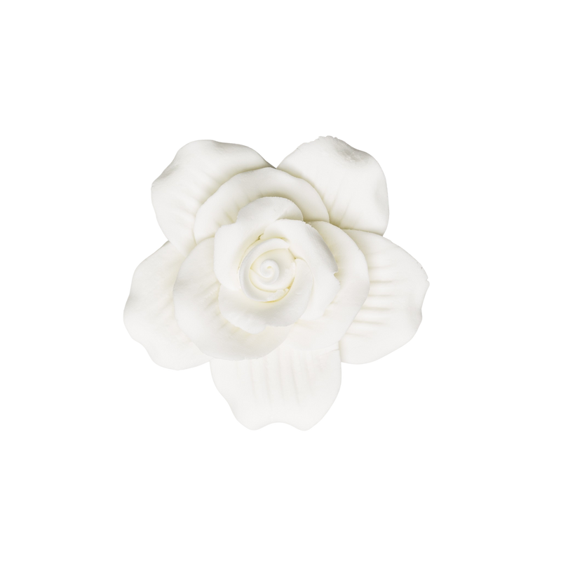 3" Ornate Rose - White - Medium