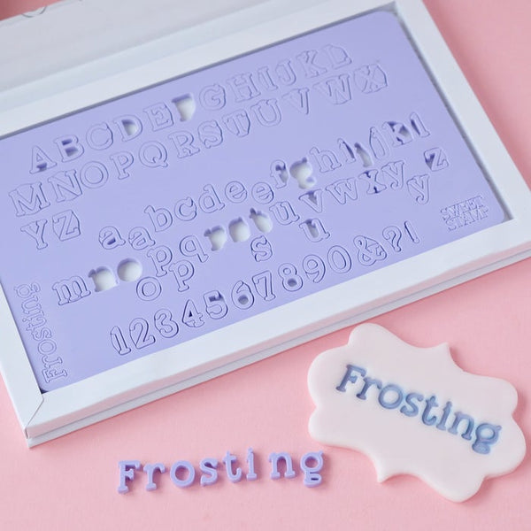 Sweet Stamp Set of Frosting Upper & Lower Case Letters and Numbers, Size: Mini, Purple