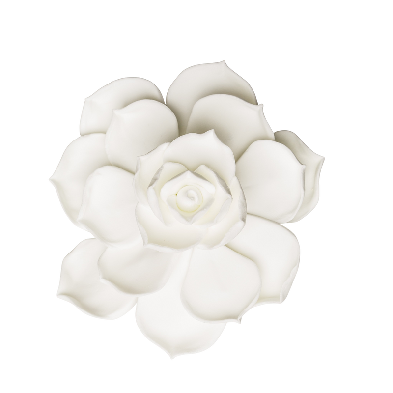 3" Succulent Flower - Medium - White