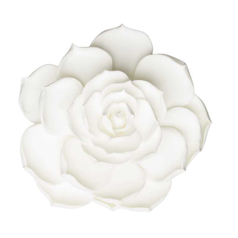 4" Succulent Flower - Large - White