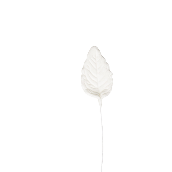 3/4" Rose Leaves - Mini - White w/ Wire