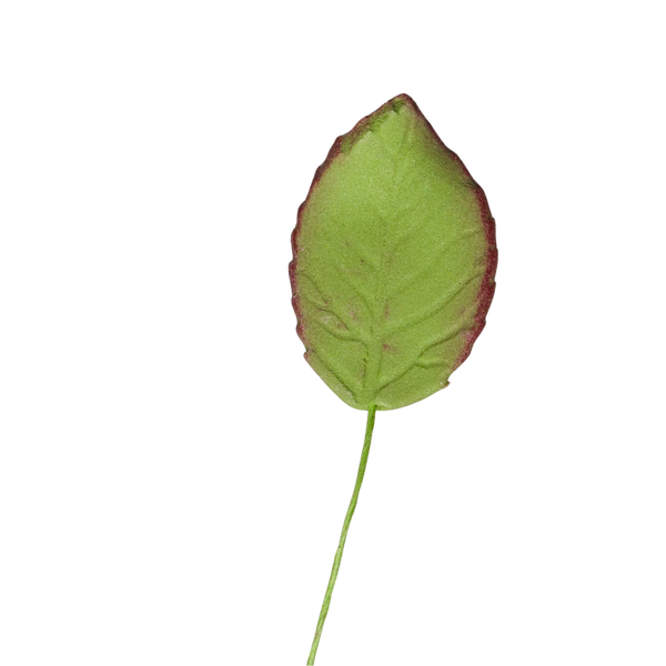 Hojas de rosa de 1.25" - Pequeñas - Verde con alambre