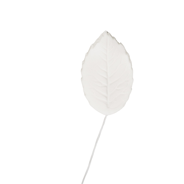 1.75" Rose Leaves - Medium - White w/ Wire