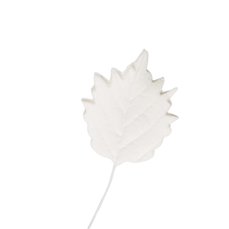 1.5" Sunflower Leaves - Medium - White w/ Wire