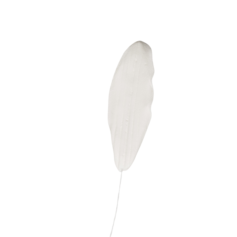 Hojas de orquídea de 2.25" - Pequeñas - Blancas con alambre