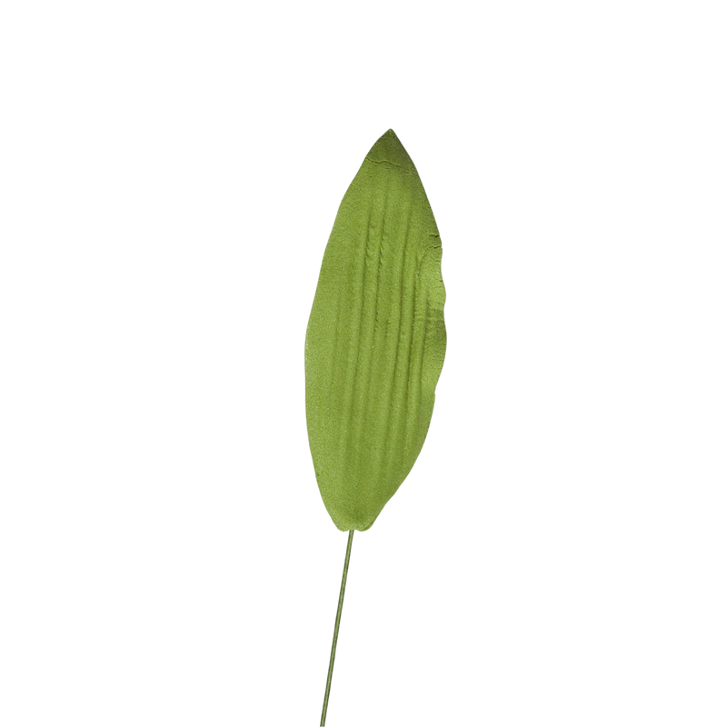 2.25" Orchid Leaves - Small - Green w/ Wire