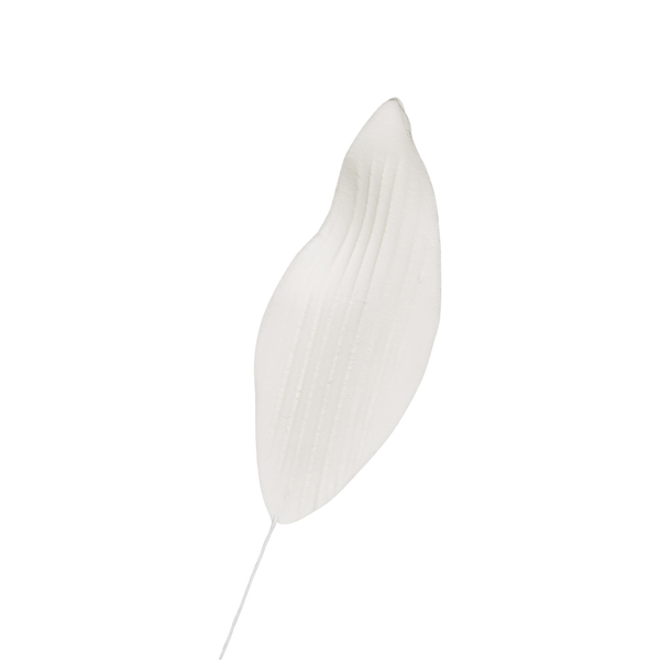 Hojas de orquídea de 2.75" - Medianas - Blancas con alambre