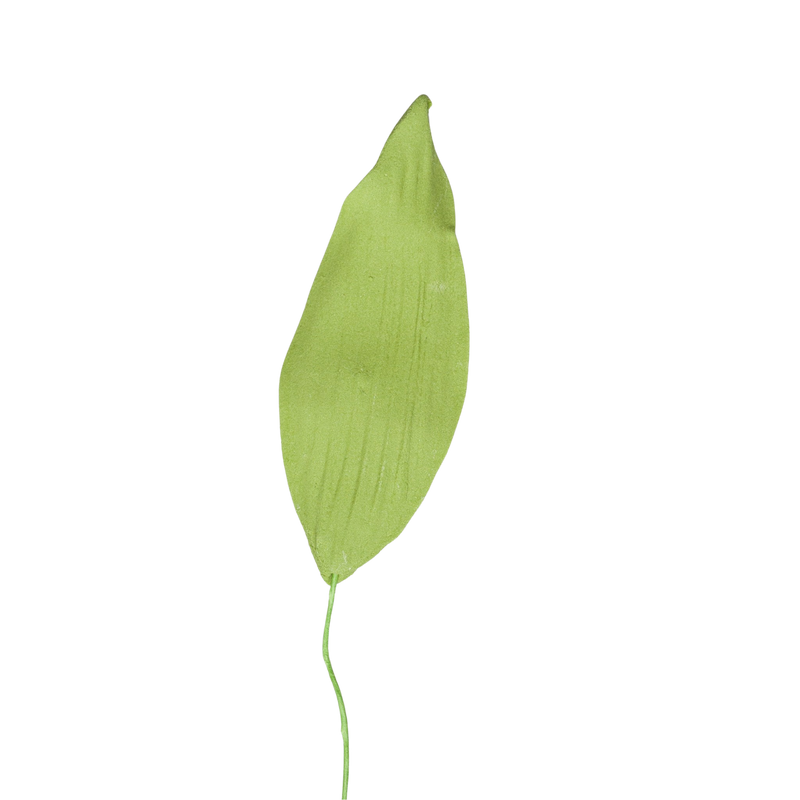 Hojas de orquídea de 2.75" - Medianas - Verde con alambre