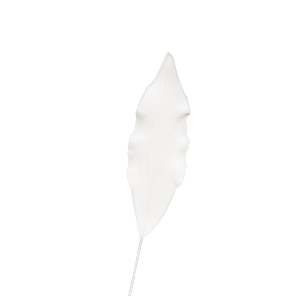 Hojas de lirio de 3" - Medianas - Blancas con alambre
