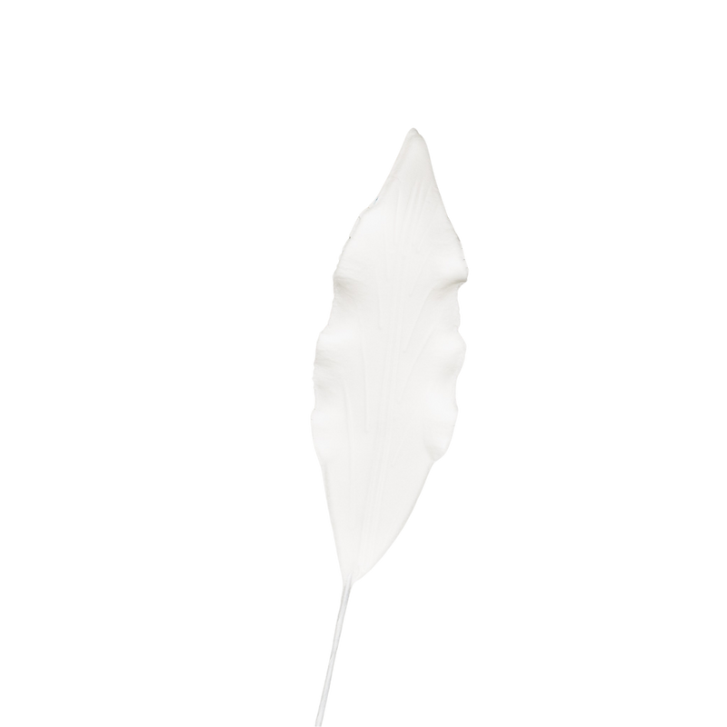 Hojas de lirio de 3" - Medianas - Blancas con alambre
