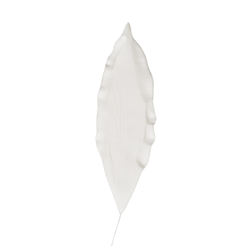 Hojas de lirio de 4" - Grandes - Blanco con alambre
