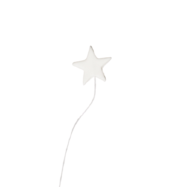 3/4" Stars on Wire - Small - White