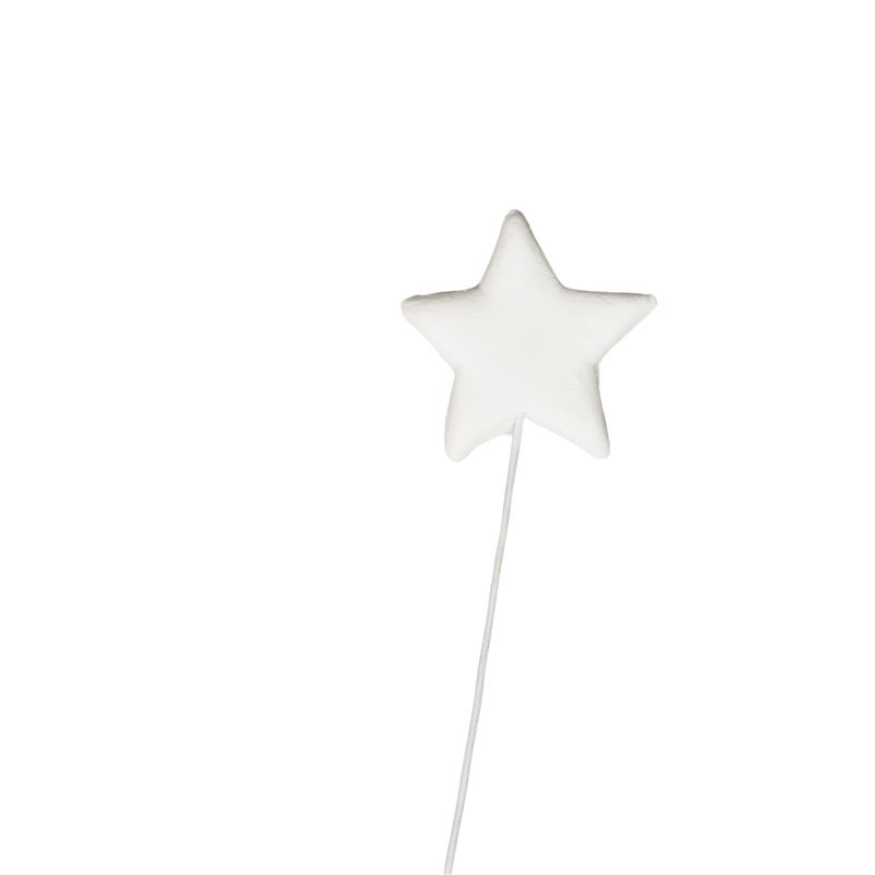 1-1/8" Stars on Wire - Medium - White