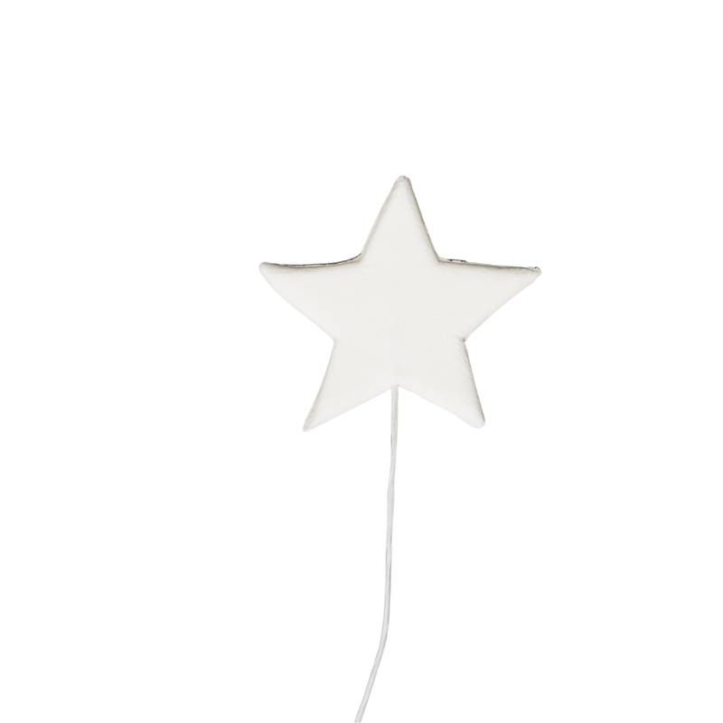 1.5" Stars on Wire - Large - White
