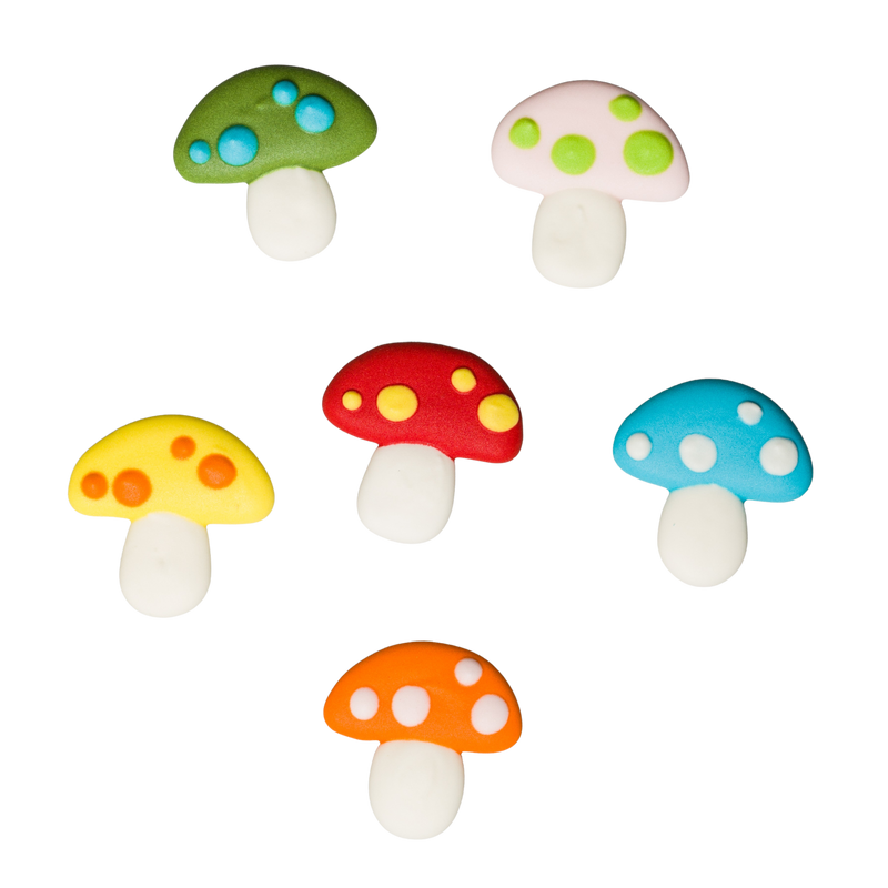 1.5" Royal Icing Mushrooms - Assorted