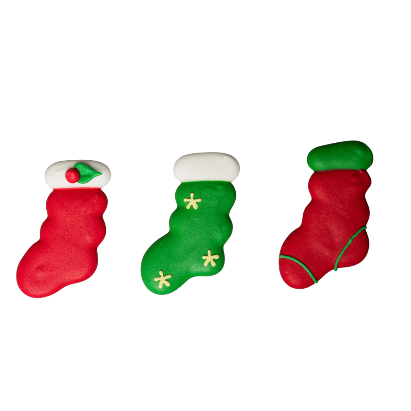 2" Royal Icing Christmas Stockings - Assorted