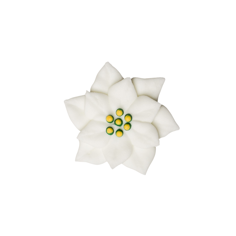 1.75" Royal Icing Poinsettia - Large - White