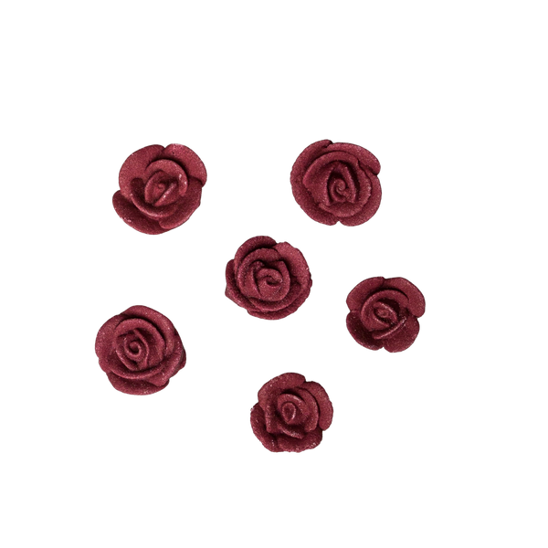 1/2" Mini Classic Royal Icing Rose - Burgundy