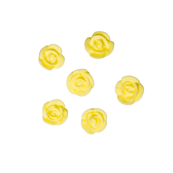 1/2" Mini Classic Royal Icing Rose - Pastel Yellow
