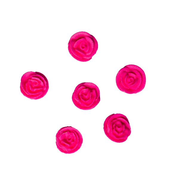 1/2" Mini Classic Royal Icing Rose - Rosa fuerte