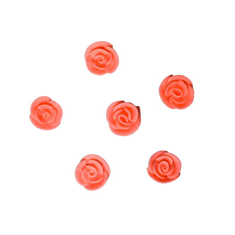 1/2" Mini Classic Royal Icing Rose - Coral