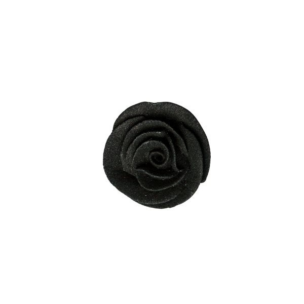 Rosa pequeña clásica con glaseado real de 1" - Negro