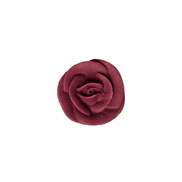 1" Small Classic Royal Icing Rose - Burgundy